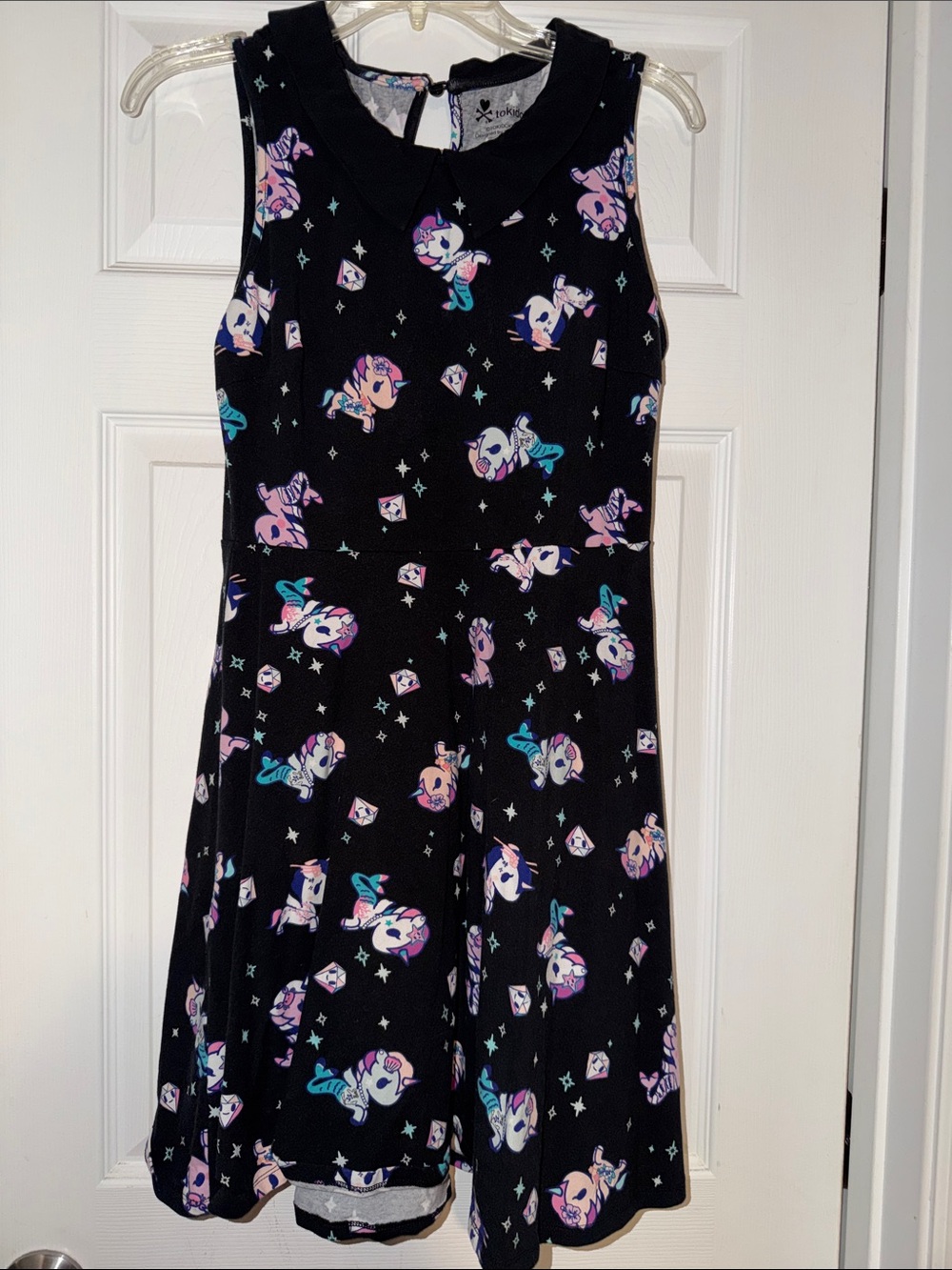 tokidoki Black Midi Dress with Pastel Character Print